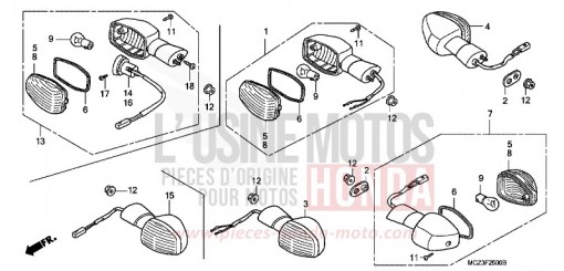 CLIGNOTANT (E/ED/EK/F/G/H/KO) CB900F5 de 2005